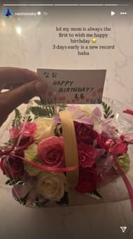 Osaka received an early birthday present from her mother Tamaki; Instagram - @naomiosaka